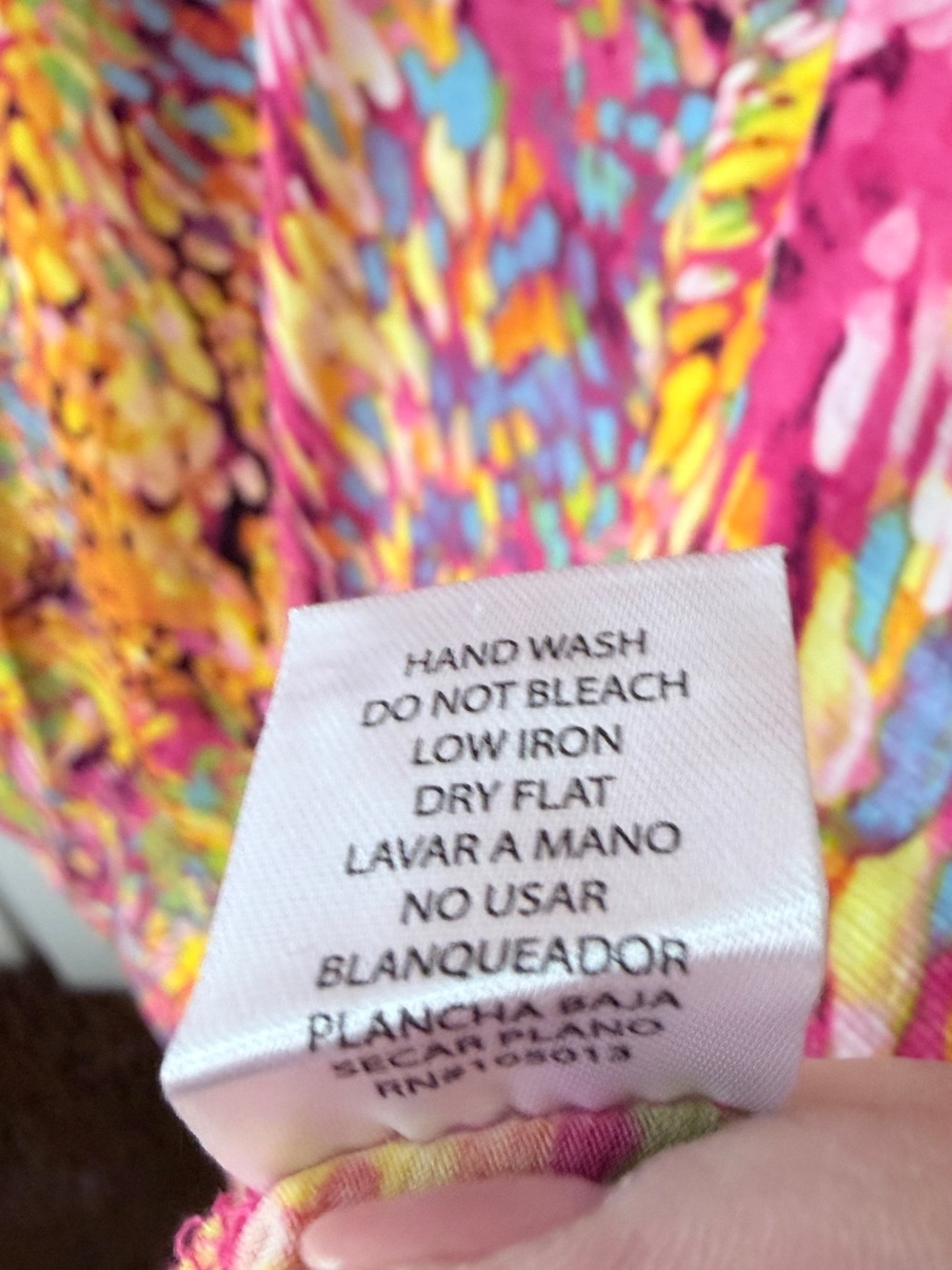 dear scarlett Multicolor V-Neck Tunic - Pink, Yellow & Green - Picture 8 of 9